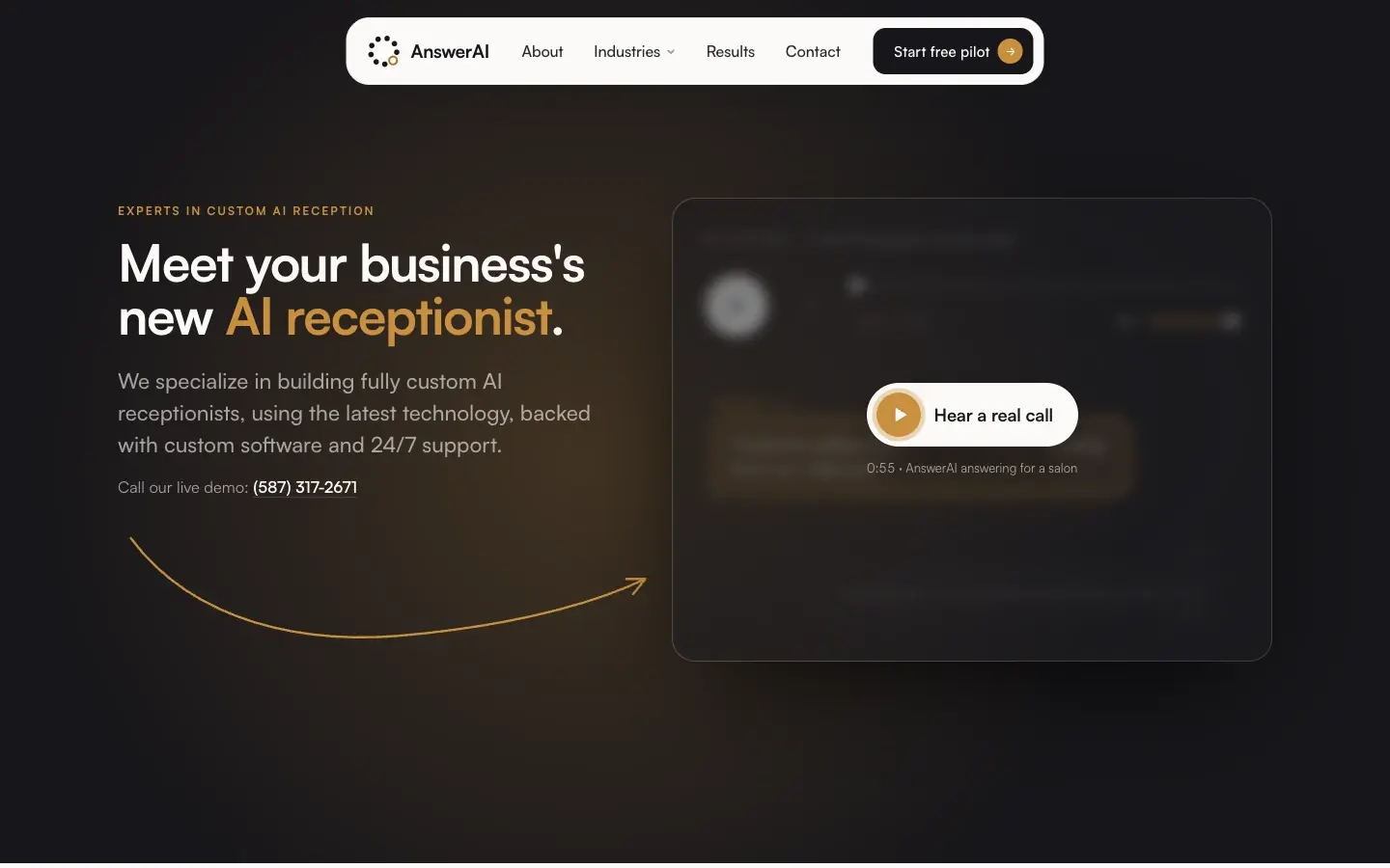 AnswerAI website, inside page