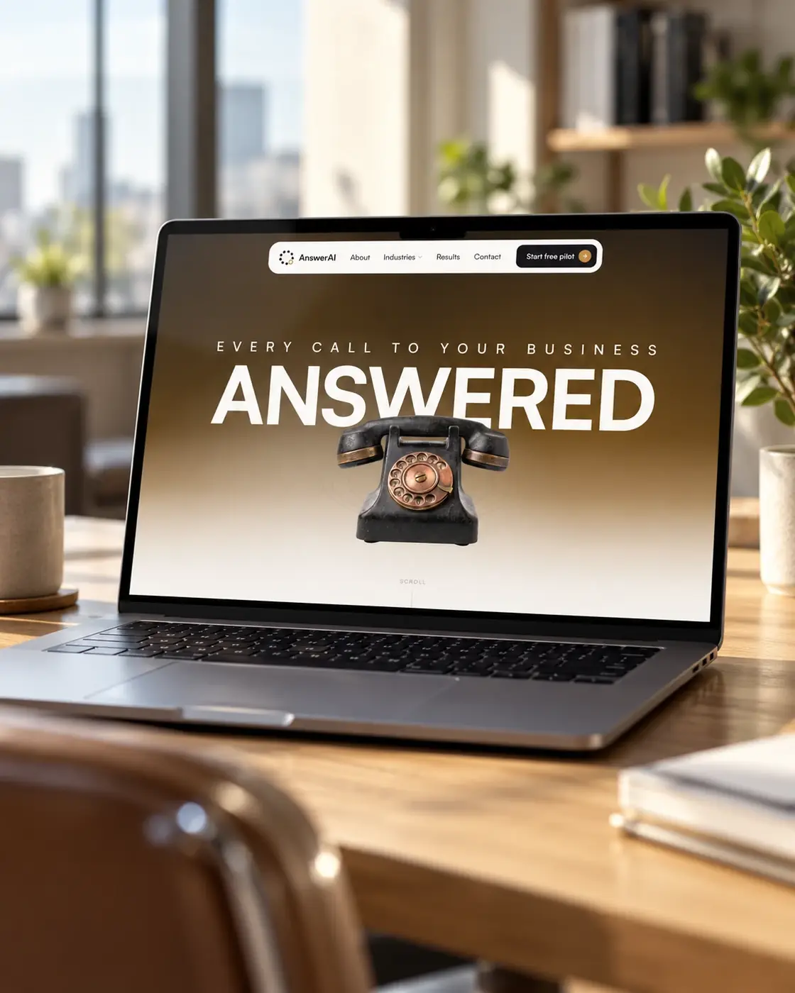 AnswerAI website on a laptop