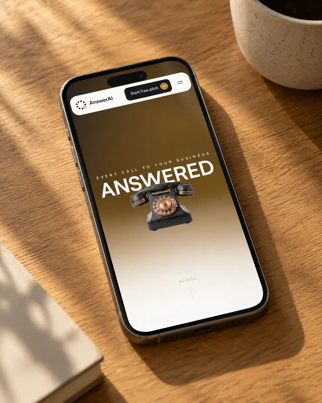 AnswerAI website on a phone