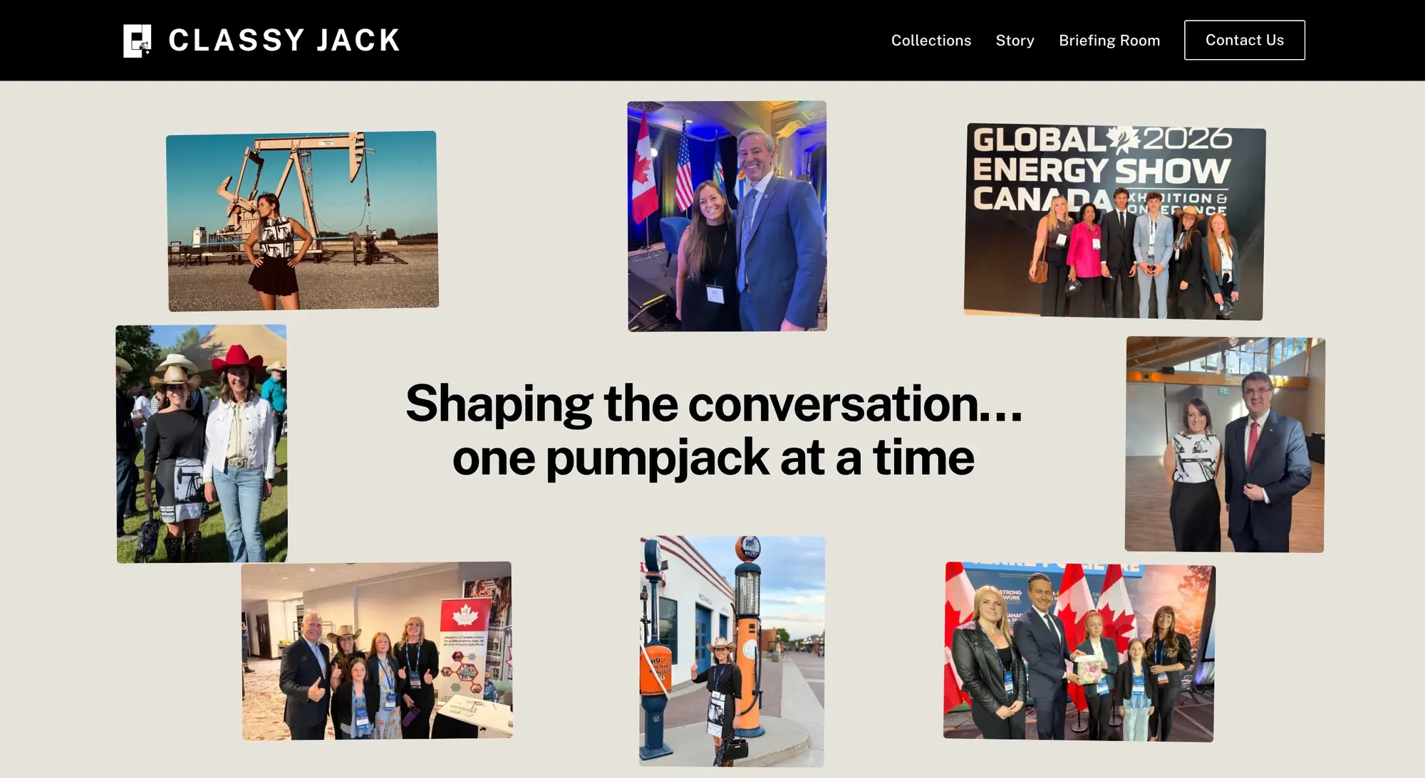 Classy Jack website, inside page