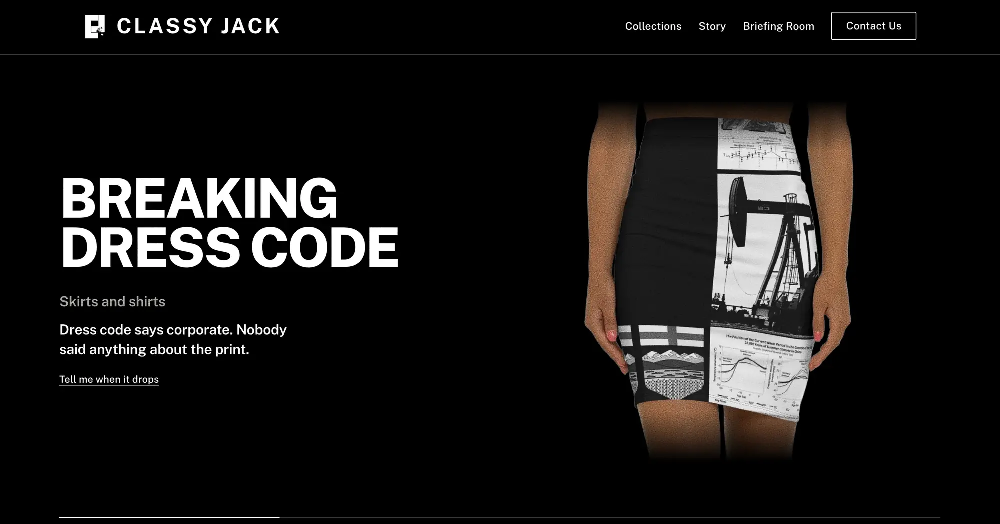 Classy Jack website, inside page