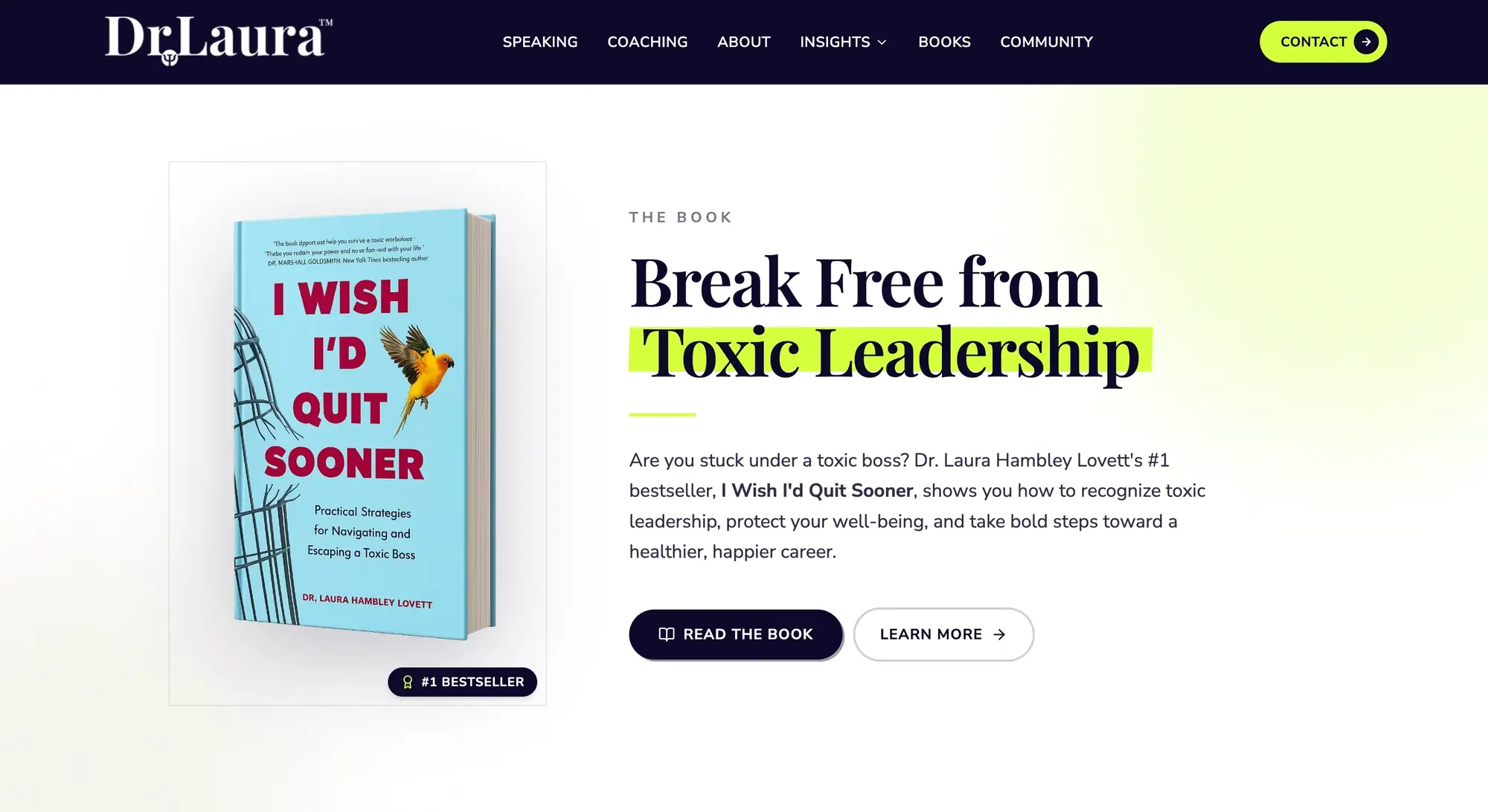Dr. Laura website, inside page