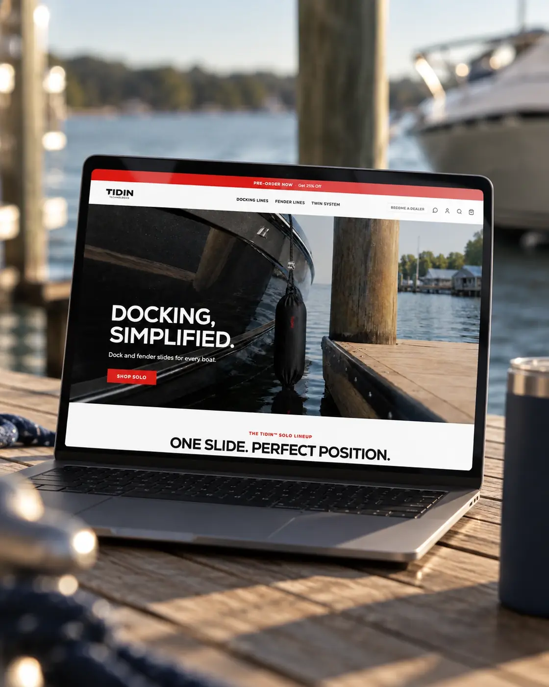 TIDIN Technologies website on a laptop